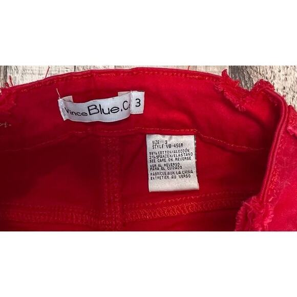 Juniors Vince. Red Ripped Mid Rise Stretch Skinny Jeans 3 Hip Hop Hipster Grunge - Picture 3 of 12